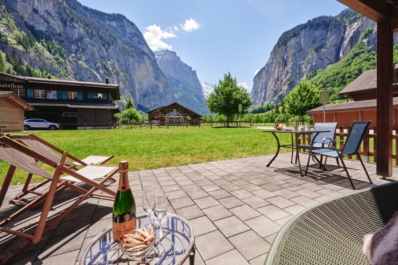 Apartment Trümmelbach, Comfortabl&Cozy, Private Terrace with best views Lauterbrunnen Exterior foto