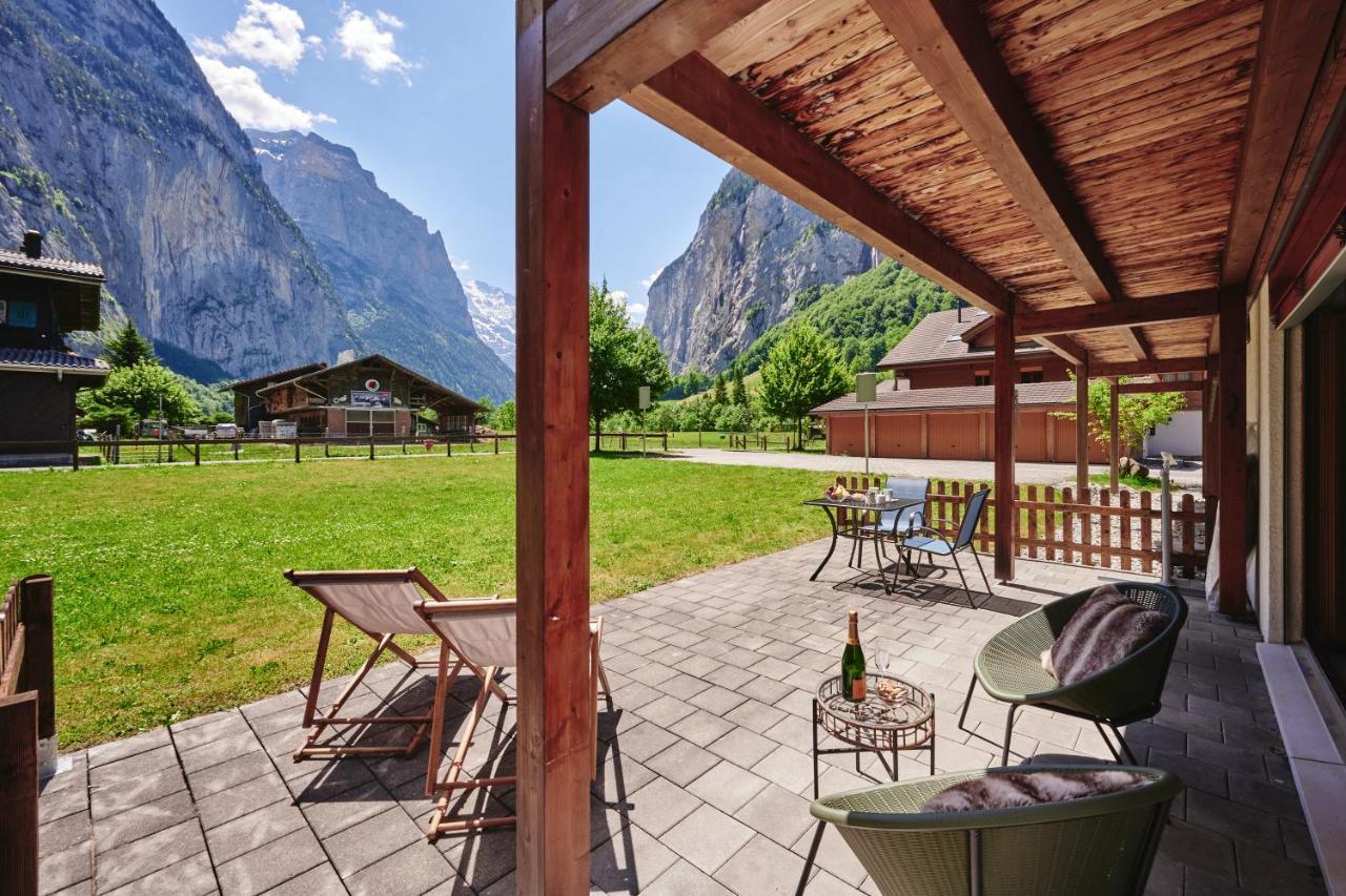 Apartment Trümmelbach, Comfortabl&Cozy, Private Terrace with best views Lauterbrunnen Exterior foto